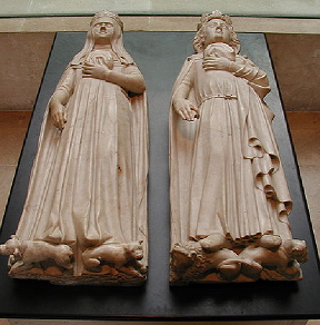 Gisants de Jeanne d'Évreux et de Charles IV le Bel - Abbatiale cistercienne de Maubuisson